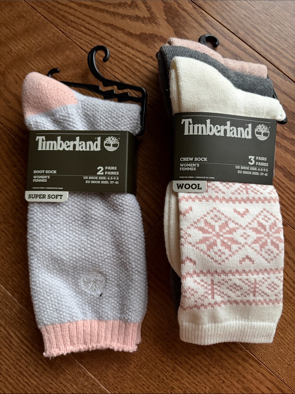 Timberland Women's Pink, White & Gray Crew and Boot Socks - Multipack